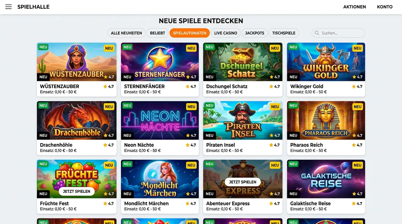 Neuerscheinungen & Instant Win — Rollxo